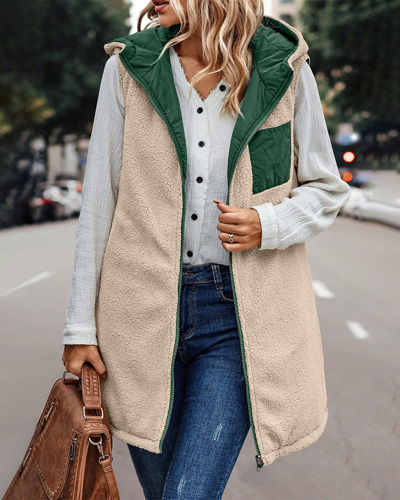 Omkeerbaar thermisch vest met capuchon