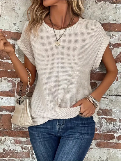 Aurelia – casual top met korte mouwen en ronde hals