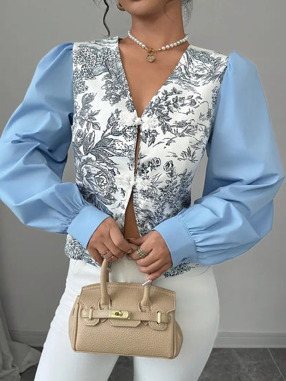 Joycie - vintage katoenen blouse met pofmouwtjes