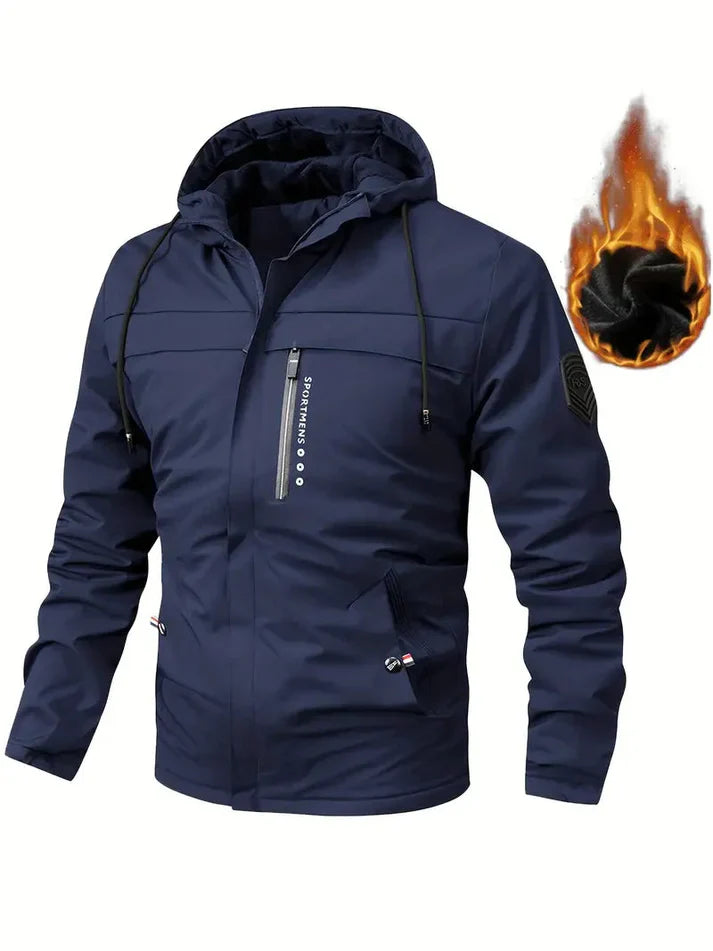 Warme- winterjas met bontvoering en zakken voor heren | ideaal voor de winter