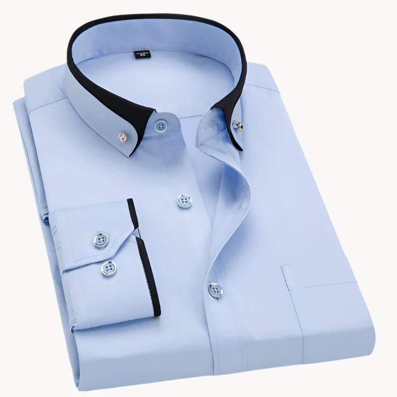 Isaak - tijdloze elegantie en de hele dag comfort herenoverhemd met lange mouwen