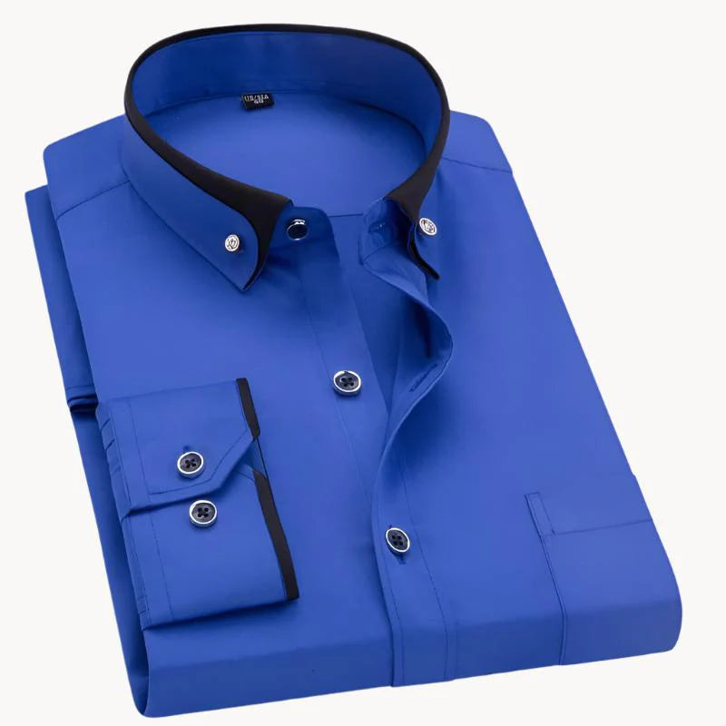 Isaak - tijdloze elegantie en de hele dag comfort herenoverhemd met lange mouwen