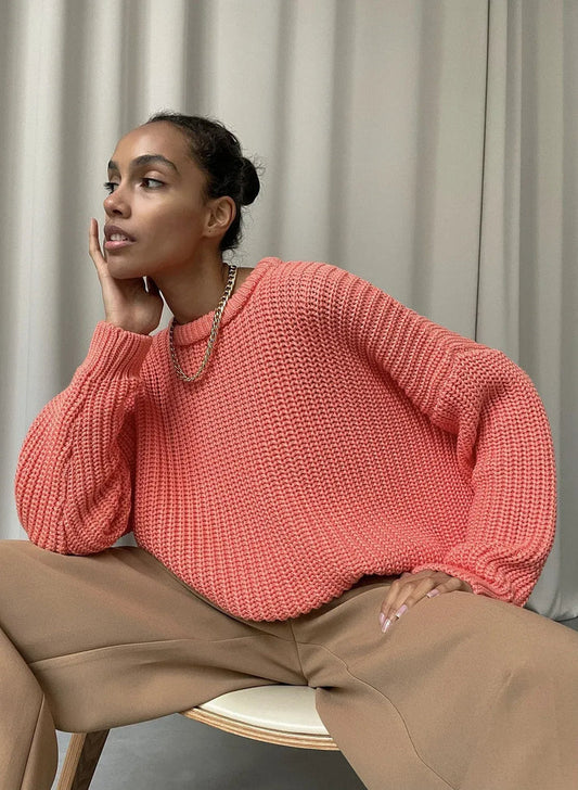 Warme wintertrui: modieuze ronde hals in minimalistisch design