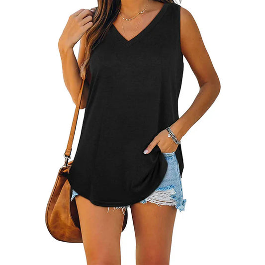 Ophelia - jersey tanktop met v-hals