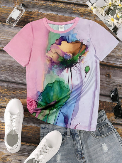 Frieda | t-shirt met bloemenprint en korte mouwen