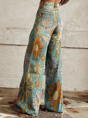 Wijde - broek met patroon