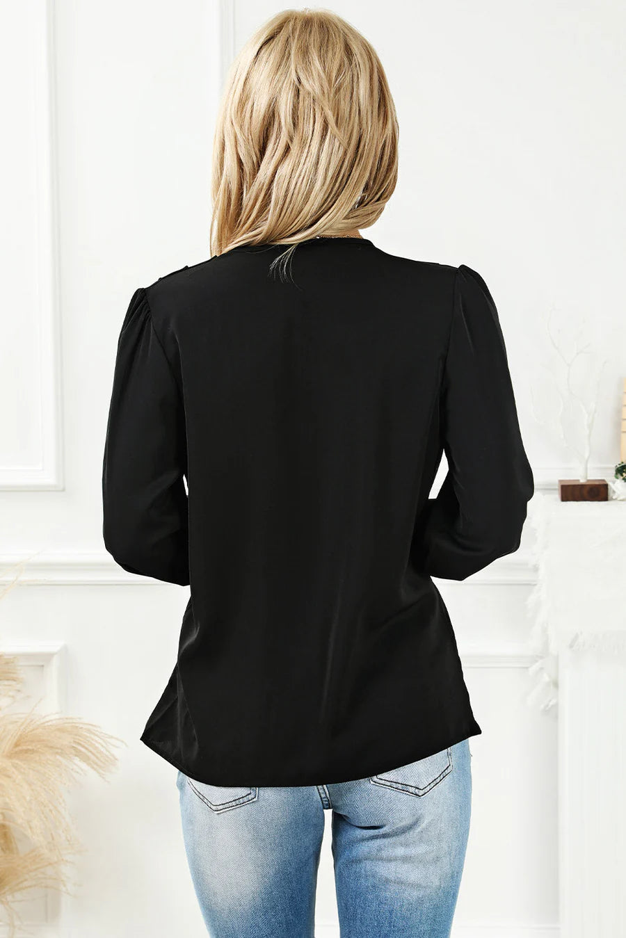 Gedrapeerde blouse met wikkelhals voor dames