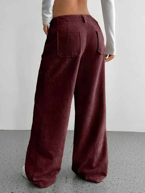Sibille | casual broek van corduroy met wijde pijpen