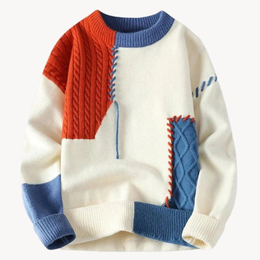Patchbold - opvallende gebreide designertrui voor heren