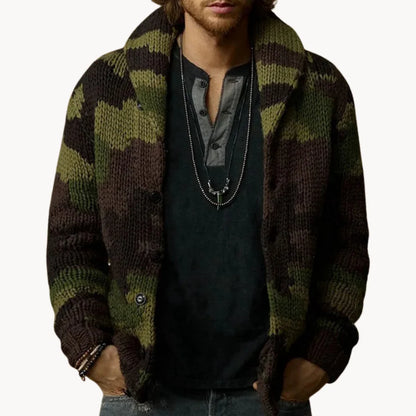 Camouflage - stoer herenvest met camogebreid ontwerp