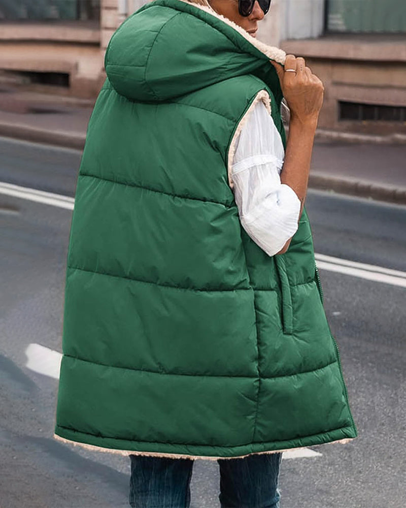 Omkeerbaar thermisch vest met capuchon