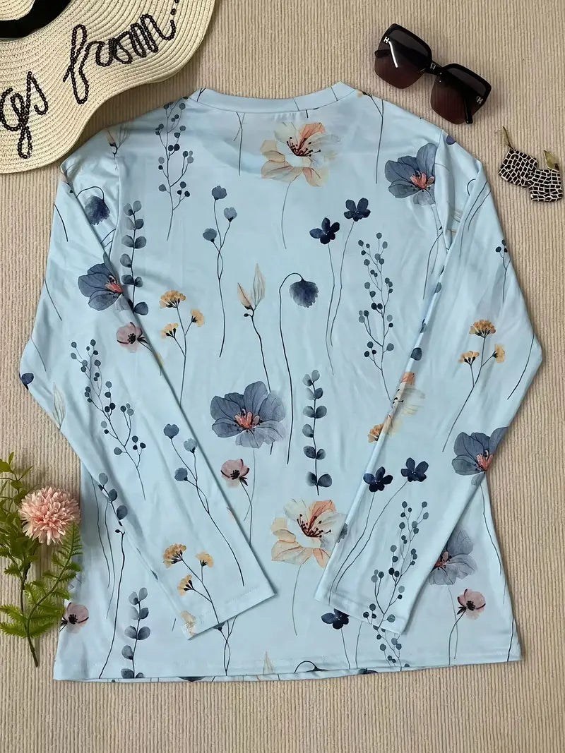 Hester - t-shirt met lange mouwen en bloemenprint