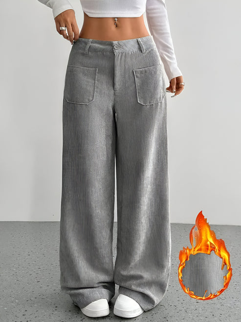 Sibille | casual broek van corduroy met wijde pijpen