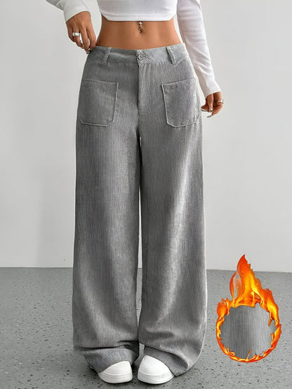 Sibille | casual broek van corduroy met wijde pijpen