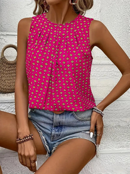 Magdalena | tanktop met ronde hals en print