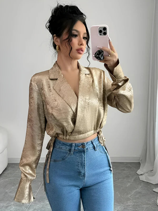 Rosilyn - elegante gouden blouse voor dames