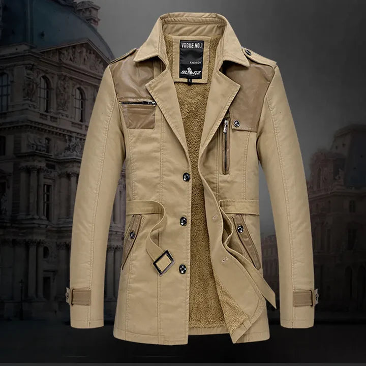 Lodewijk - elegante geïsoleerde lange trenchcoat voor heren
