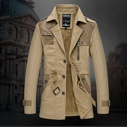 Lodewijk - elegante geïsoleerde lange trenchcoat voor heren