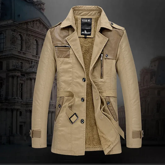Lodewijk - elegante geïsoleerde lange trenchcoat voor heren