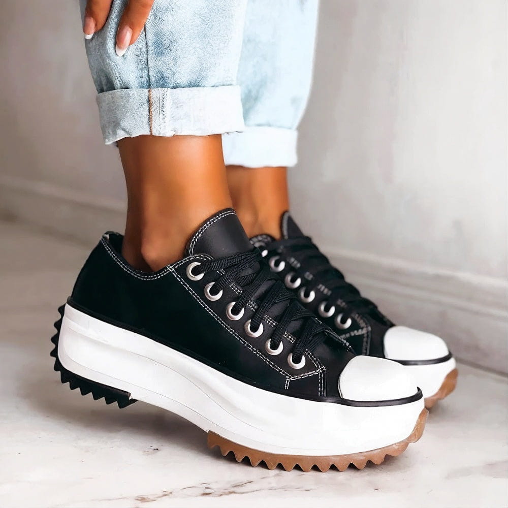 Leren platform sneakers