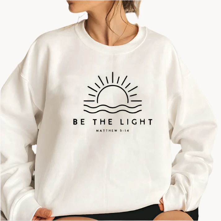 Trui met modieus be the light tekstlogo op de voorkant voor dames