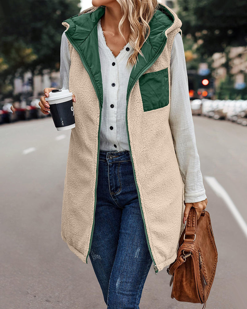 Omkeerbaar thermisch vest met capuchon