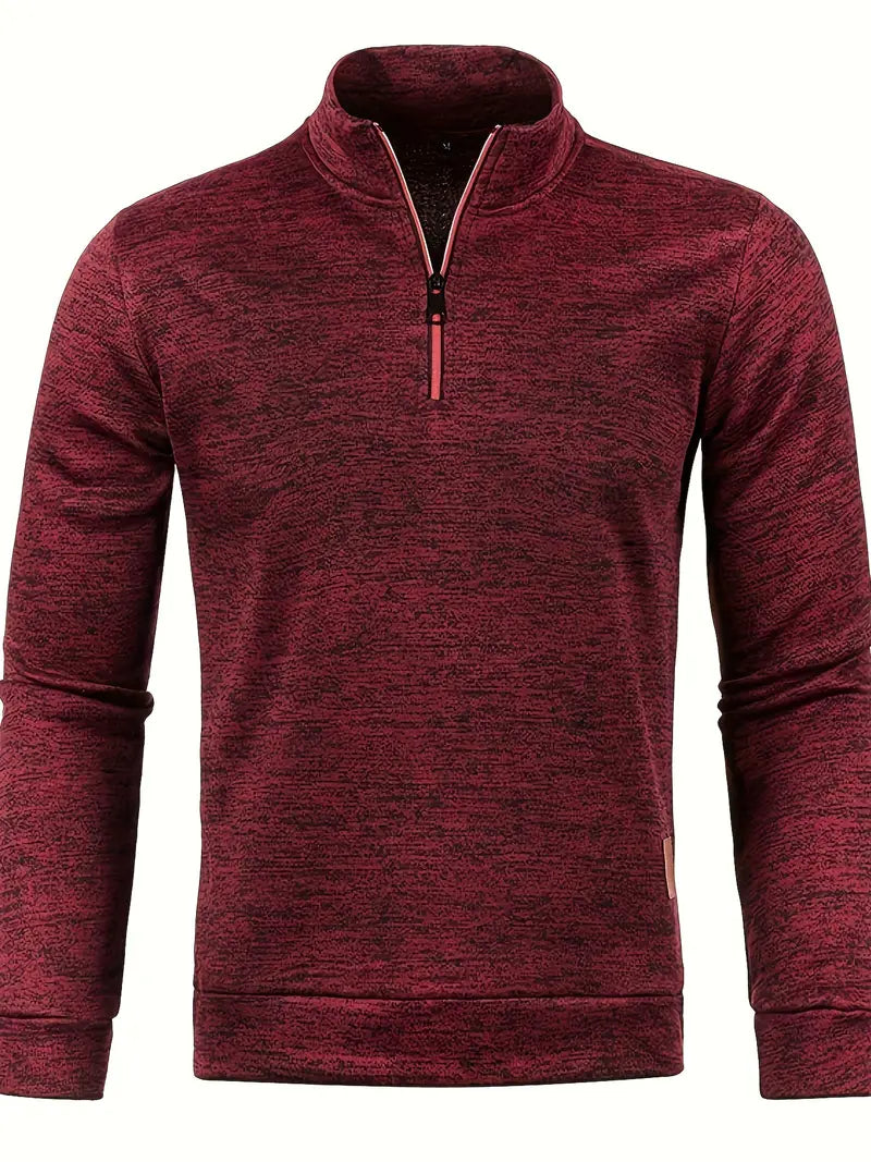 Zak - stijlvolle fleece herentrui met halve rits