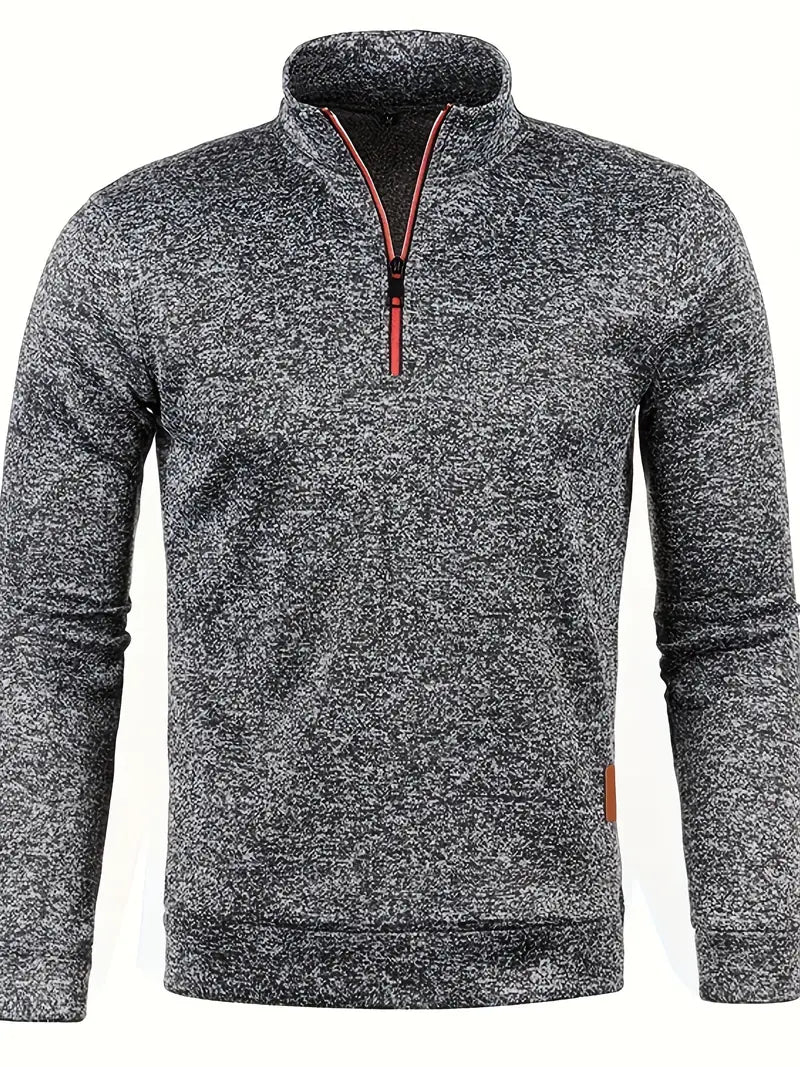 Zak - stijlvolle fleece herentrui met halve rits
