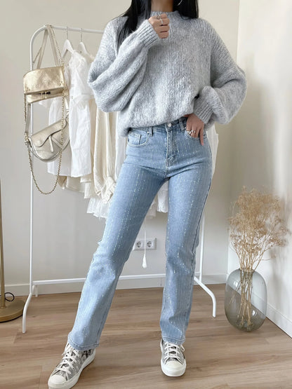 Twyla - glitterjeans met hoge taille