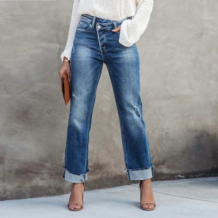 Alani - denim broek met hoge taille