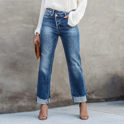 Alani - denim broek met hoge taille
