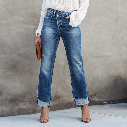 Alani - denim broek met hoge taille