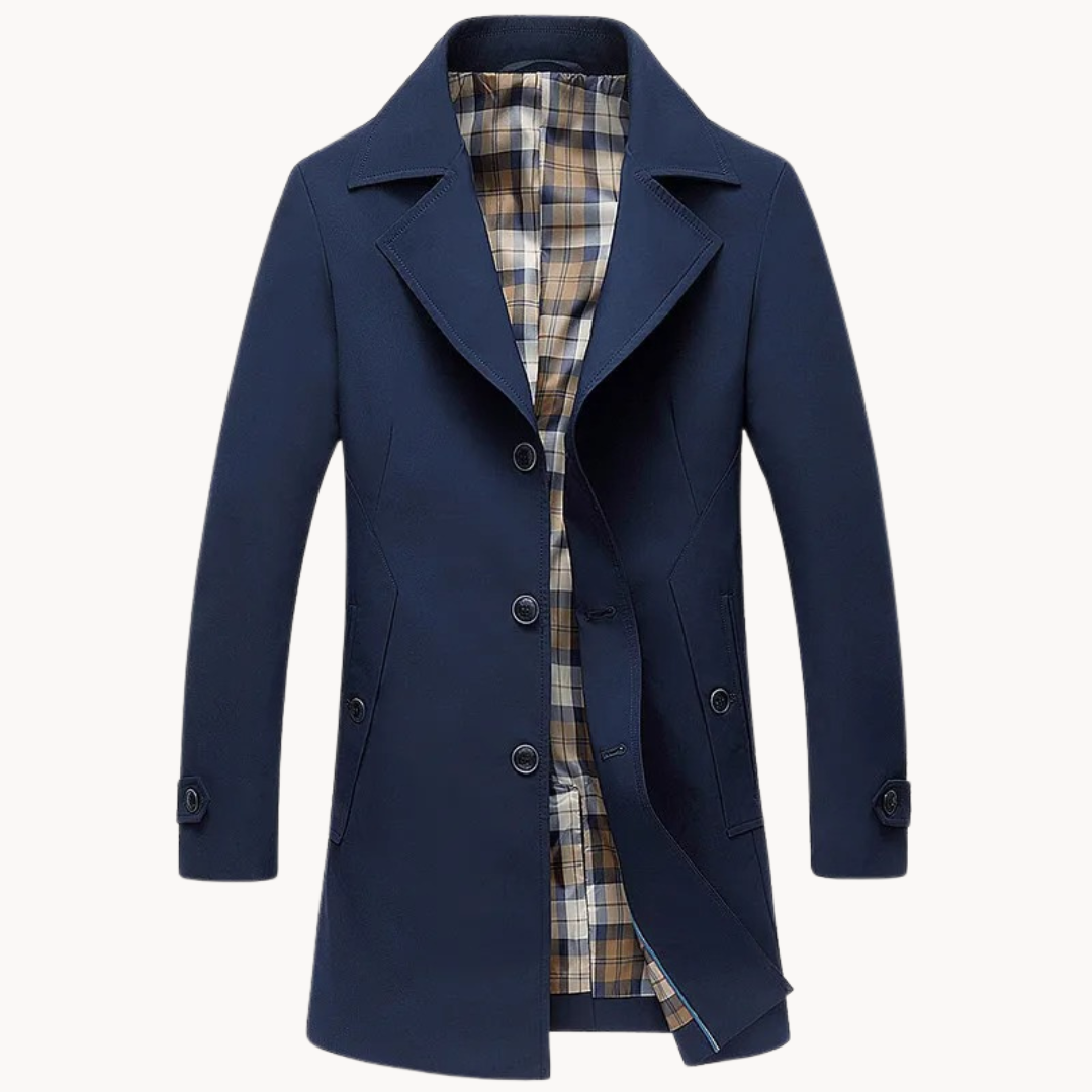 Nomade - duurzame winddichte herentrenchcoat met ontwerp