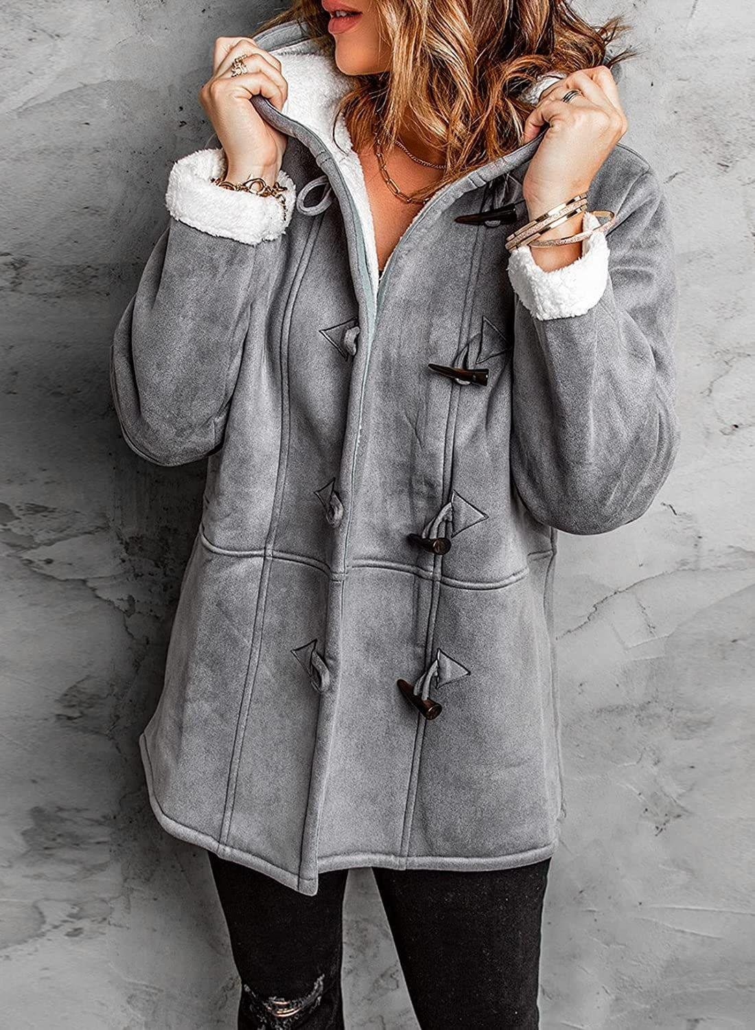 Melanie - warme & knusse fleece damesjas met capuchon