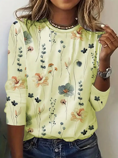 Hester - t-shirt met lange mouwen en bloemenprint