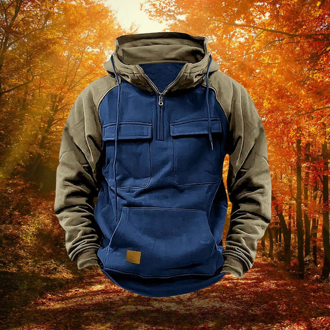 Duurzame avontuurlijke herenhoodie