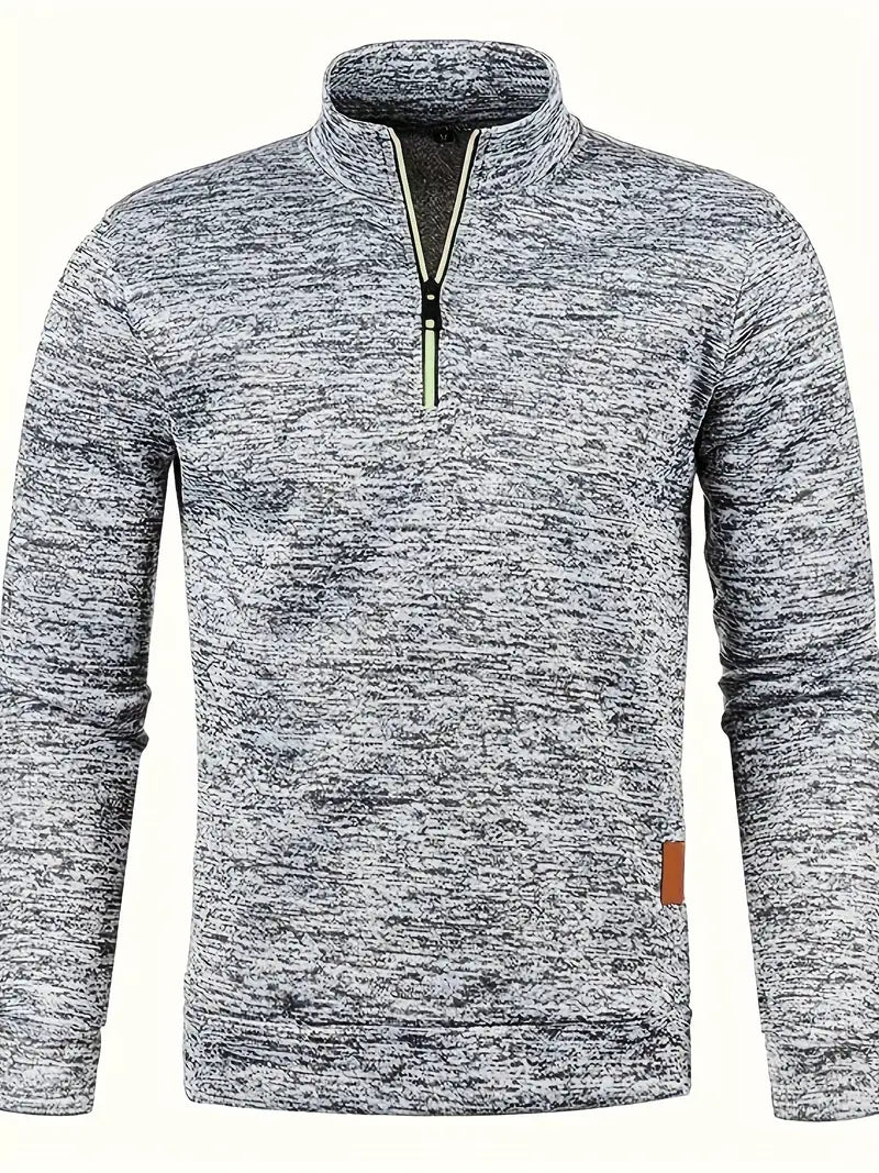 Zak - stijlvolle fleece herentrui met halve rits