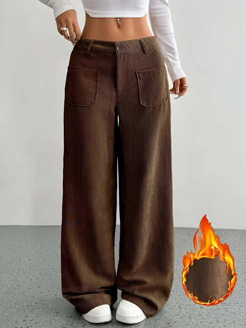 Sibille | casual broek van corduroy met wijde pijpen