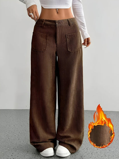 Sibille | casual broek van corduroy met wijde pijpen