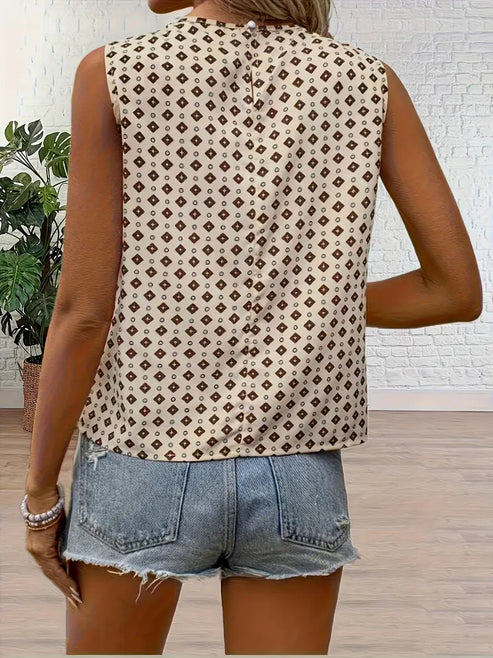 Magdalena | tanktop met ronde hals en print