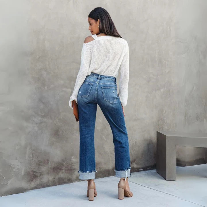 Alani - denim broek met hoge taille