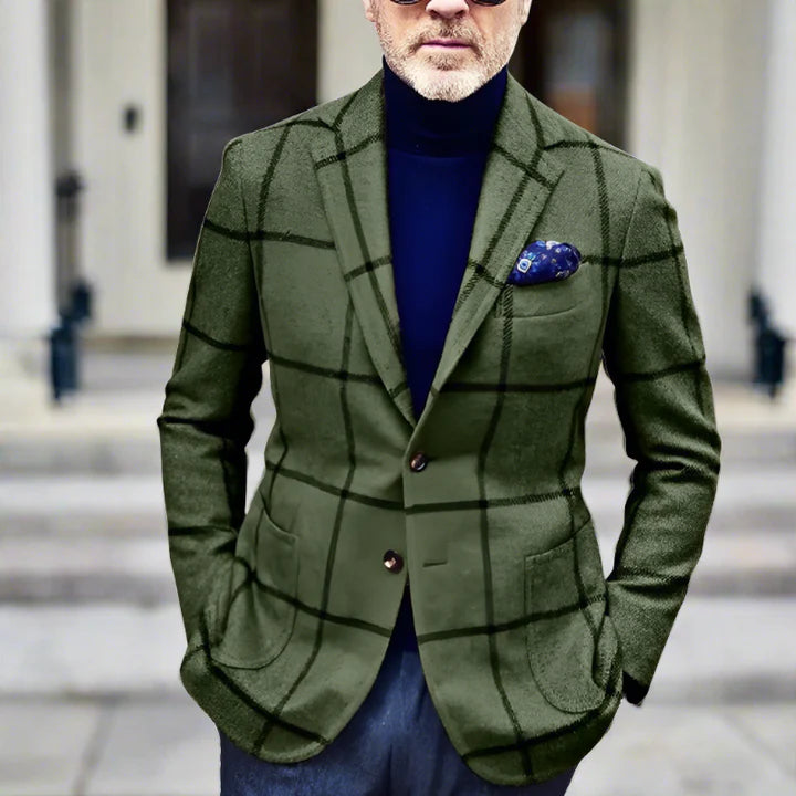 Elegante herenblazer met ruitmotief - chique en stijlvol