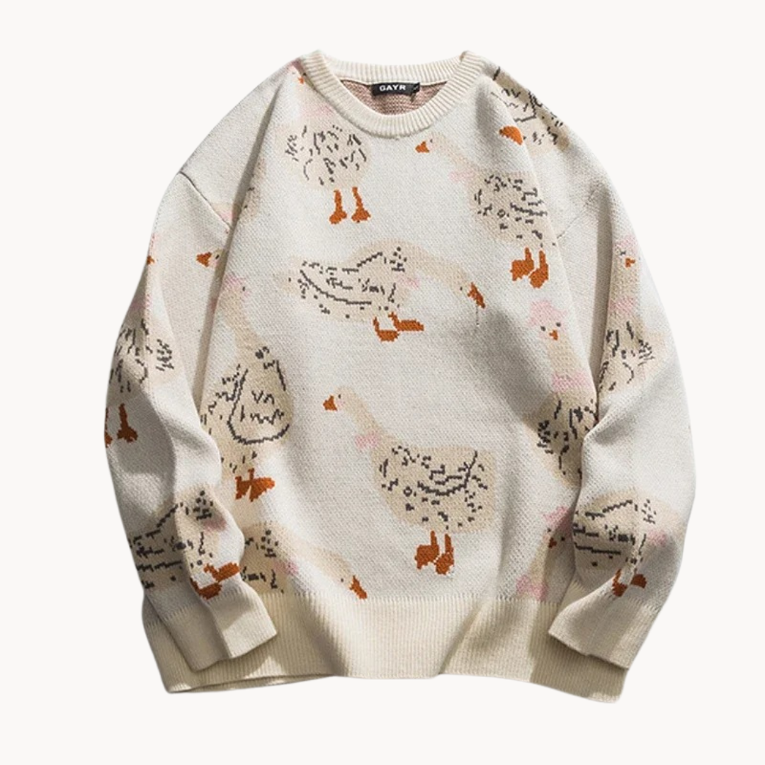 Moerasland - speelse casual damessweater met printontwerp