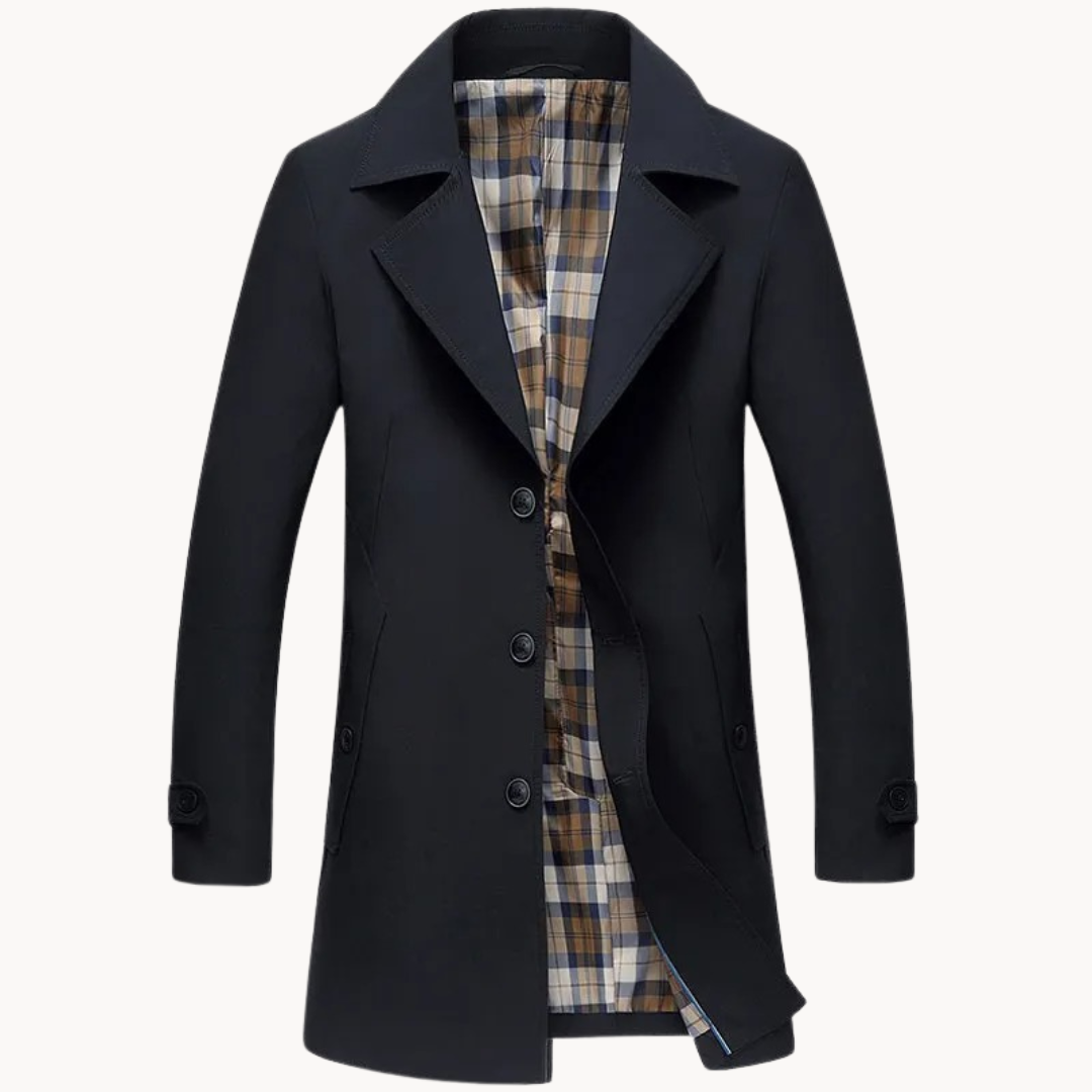 Nomade - duurzame winddichte herentrenchcoat met ontwerp