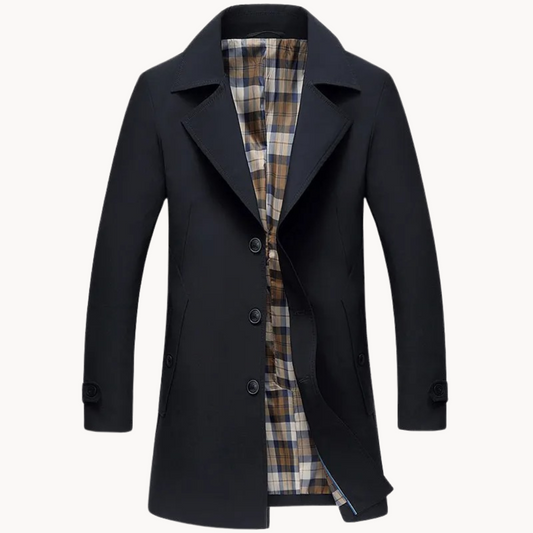 Nomade - duurzame winddichte herentrenchcoat met ontwerp