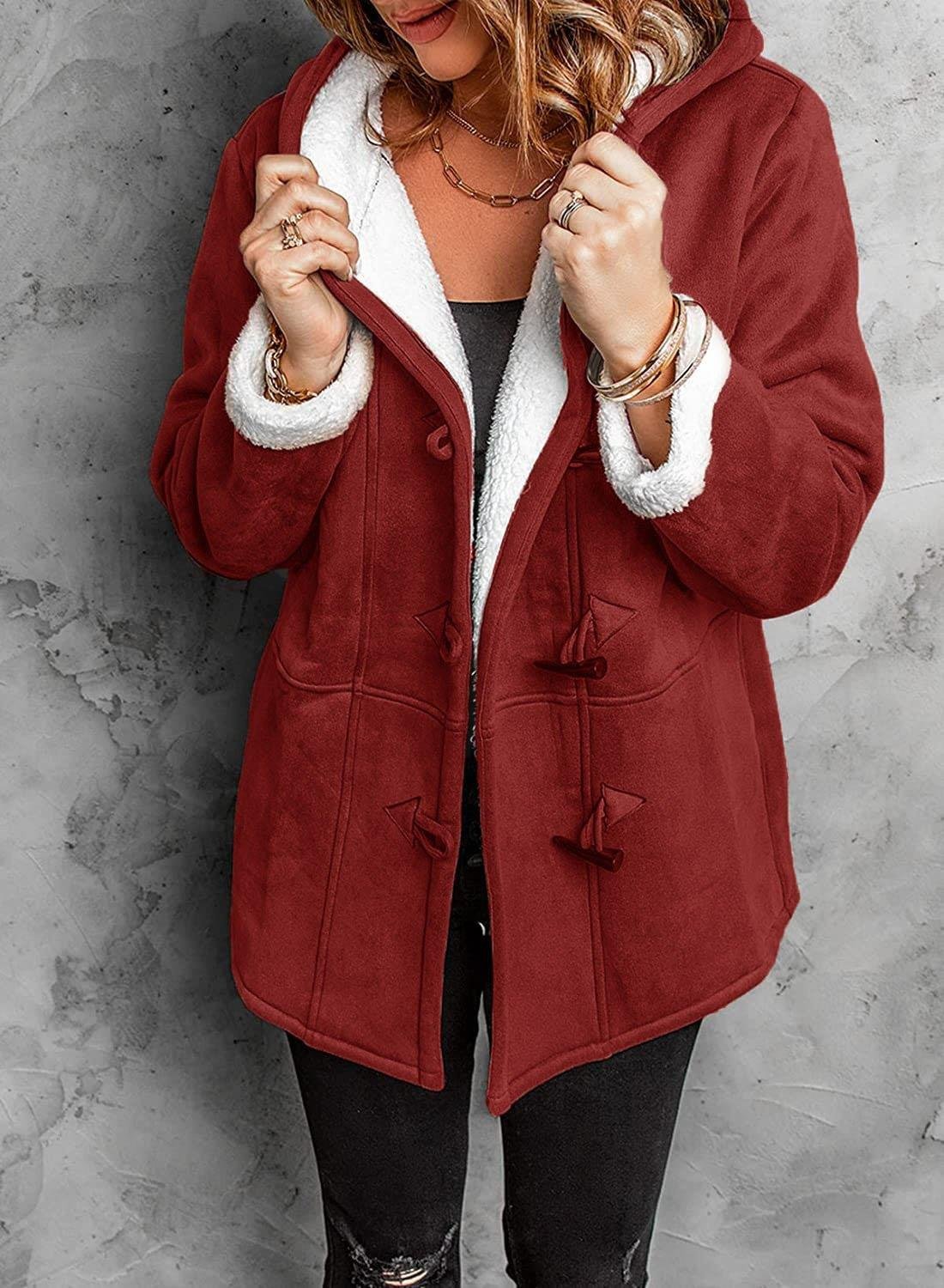 Melanie - warme & knusse fleece damesjas met capuchon