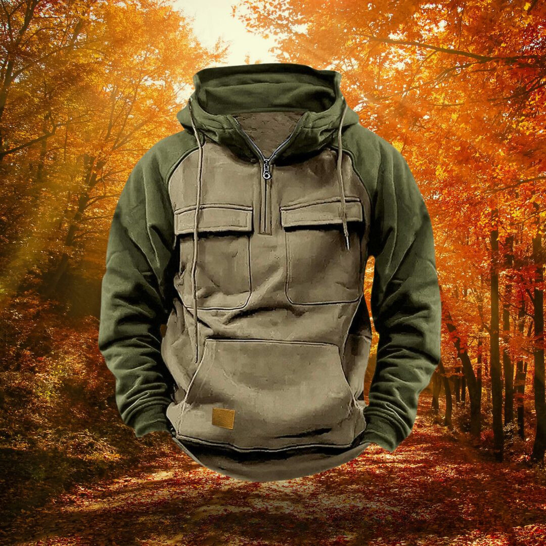 Duurzame avontuurlijke herenhoodie