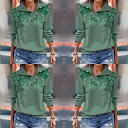 Eva - groene trui met ritssluiting