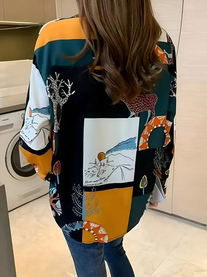 Jaslyn | vintage-geïnspireerde blouse met print