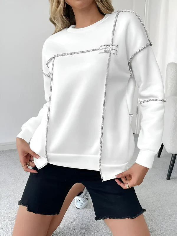 Ottilie - asymmetrisch geribd sweatshirt met capuchon voor dames